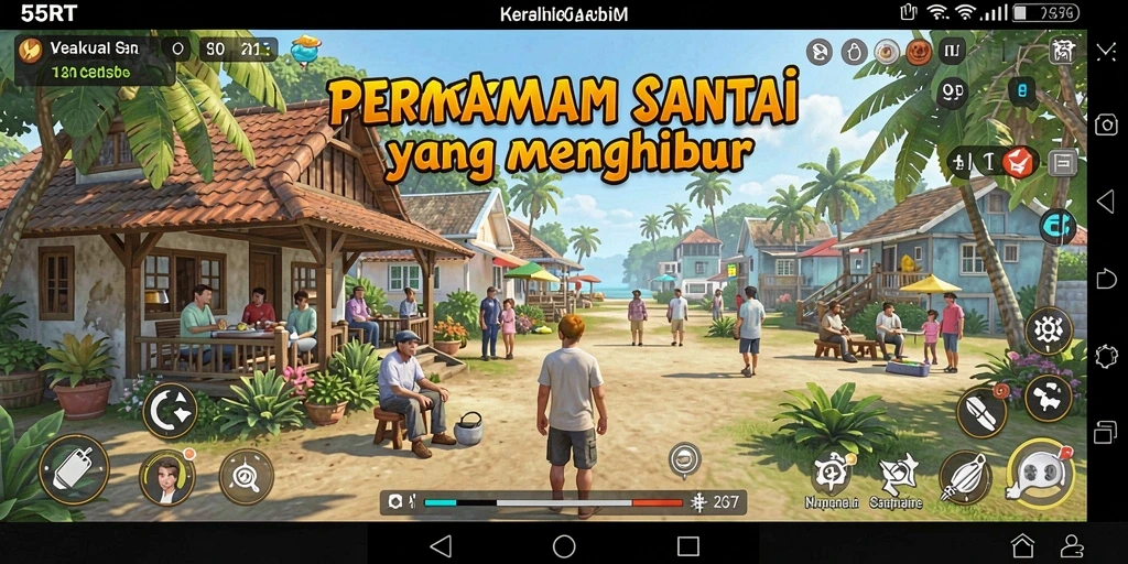 Tangkapan layar permainan 55RT menunjukkan kesenangan saat bermain.
