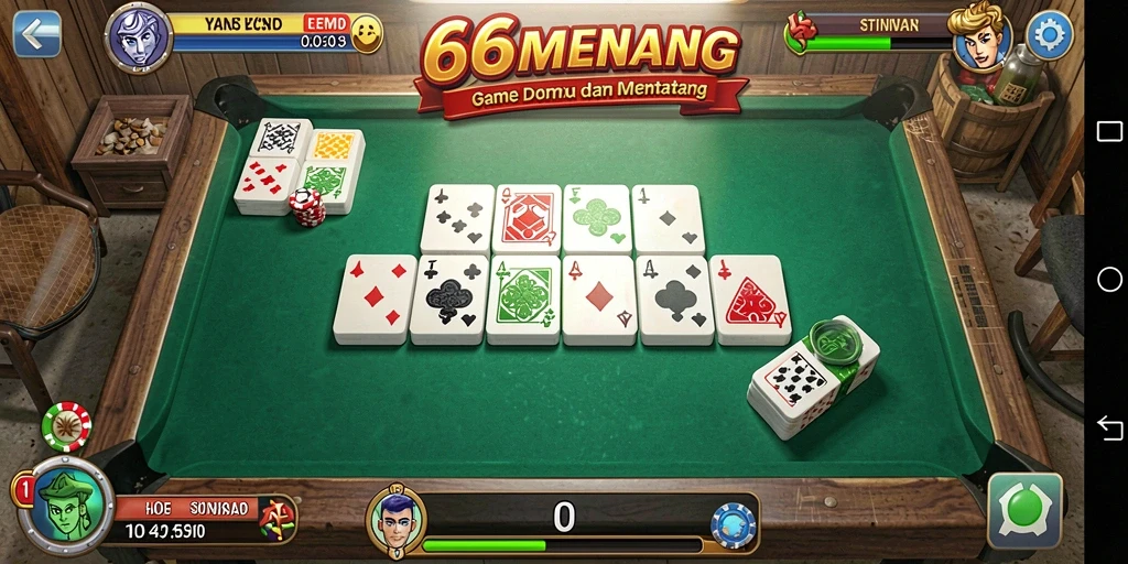 Screenshot permainan Domino 66MENANG yang menarik dan seru.