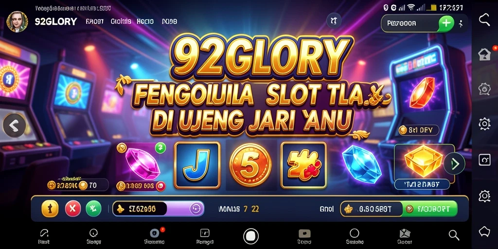 Screenshot gameplay 92GLORY yang menampilkan simbol slot dan bonus.