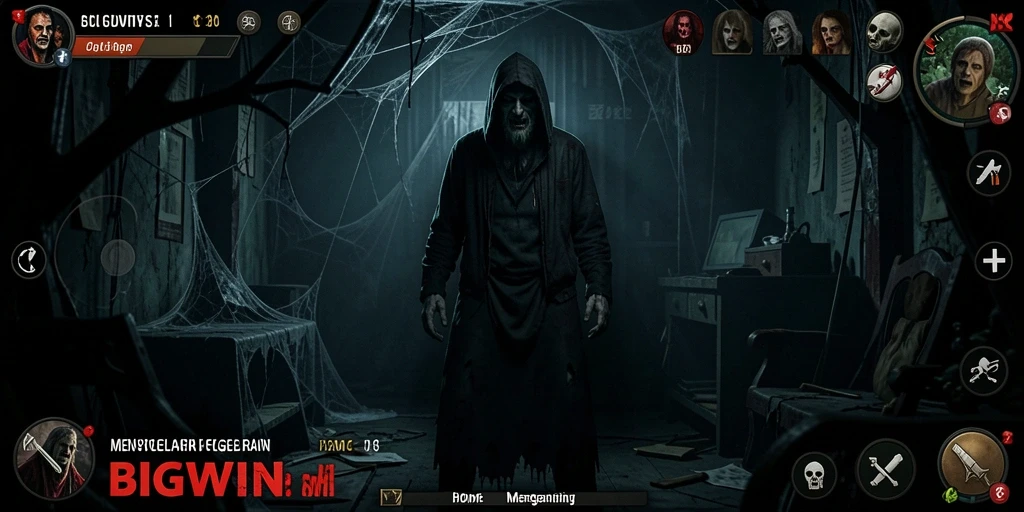 Tampilan gameplay <strong>BIGWIN</strong> menampilkan ketegangan dan kegelapan yang mendominasi game Horror.