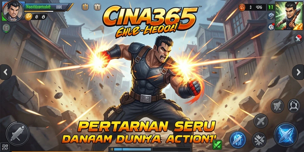 Tangkapan layar utama CINA365 menampilkan gameplay aksi yang mendebarkan.