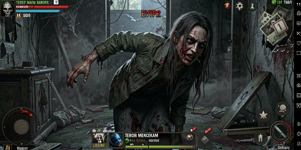 Gameplay mencekam pemain saat menjelajahi dunia horor EVIP2.