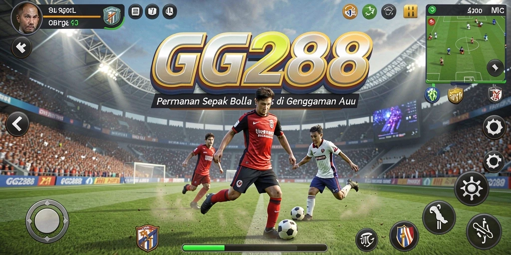 Tampilan gameplay <strong>GG288</strong> yang intens dan menawan dalam pertandingan sepak bola.