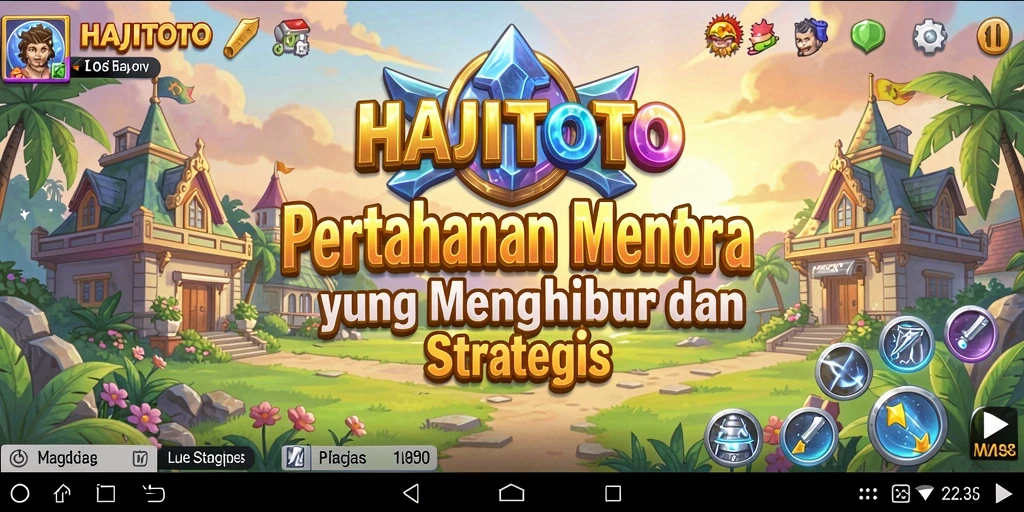 Tangkapan layar HAJITOTO menampilkan pertempuran menegangkan di permainan Tower Defense.