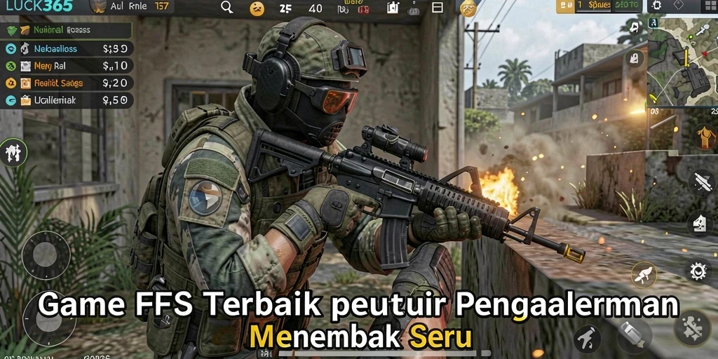 Tampilan gameplay LUCK365 yang intens dengan aksi tembak-menembak yang mendebarkan.