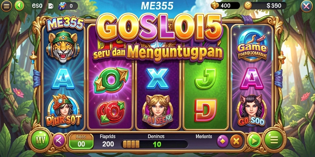 Tampilan menarik dari gameplay ME355 yang penuh warna dan seru.