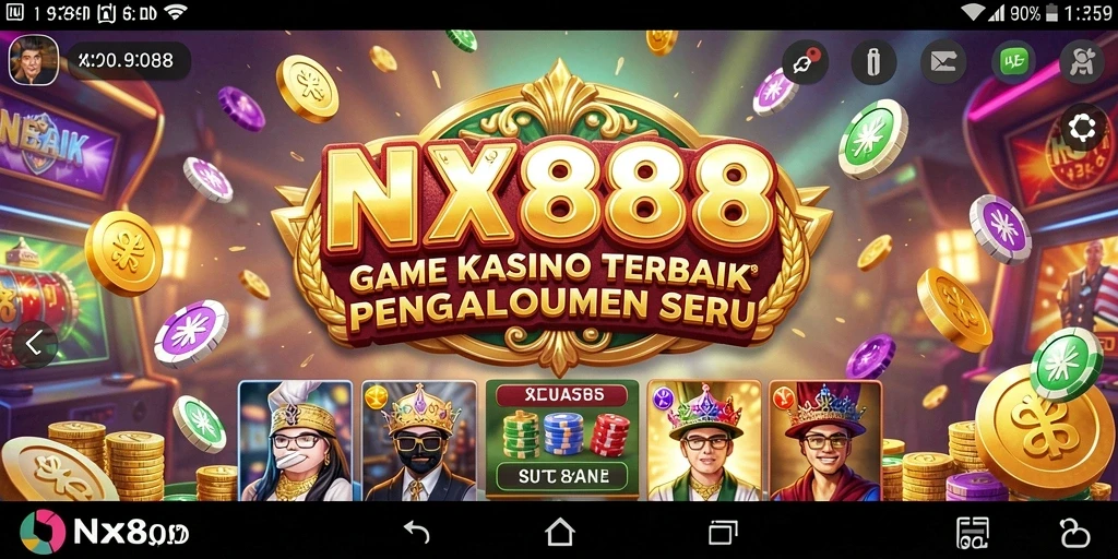 Tampilan screenshot utama NX888 menampilkan gameplay seru permainan Kasino.