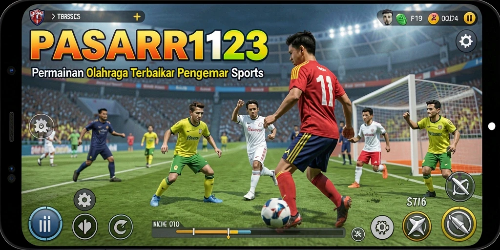Tangkapan layar dari gameplay PASAR123 menampilkan aksi olahraga yang mendebarkan.