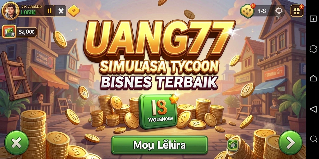 Screenshot gameplay UANG77 yang menunjukkan manajemen bisnis yang seru.