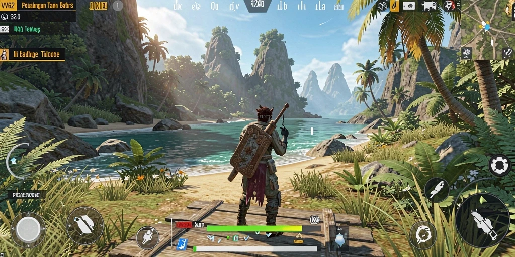 Screenshot gameplay VV62 menampilkan petualangan seru di dunia terbuka.