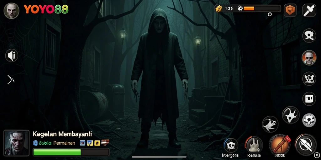 Tampilan gameplay menakutkan dalam YOYO88 yang memicu adrenalin.